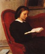 Henri Fantin-Latour The Reader(Marie Fantin-Latour,the Artist's Sister) oil painting on canvas